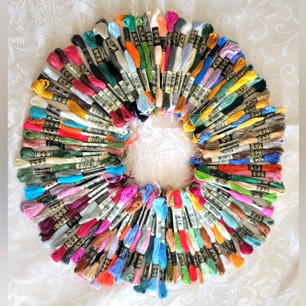 Bundle 100 DMC Embroidery Thread Cross Stitch Floss Needlepoint DIY Projects